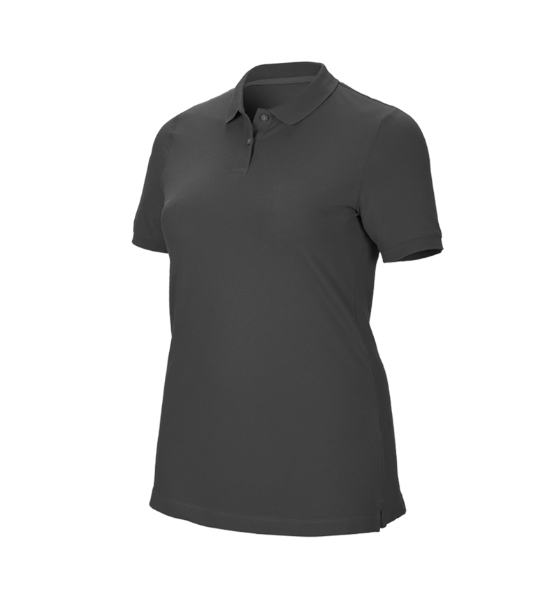 T-Shirts, Pullover & Skjorter: e.s. Pique-Polo cotton stretch, damer, plus fit + antracit 2
