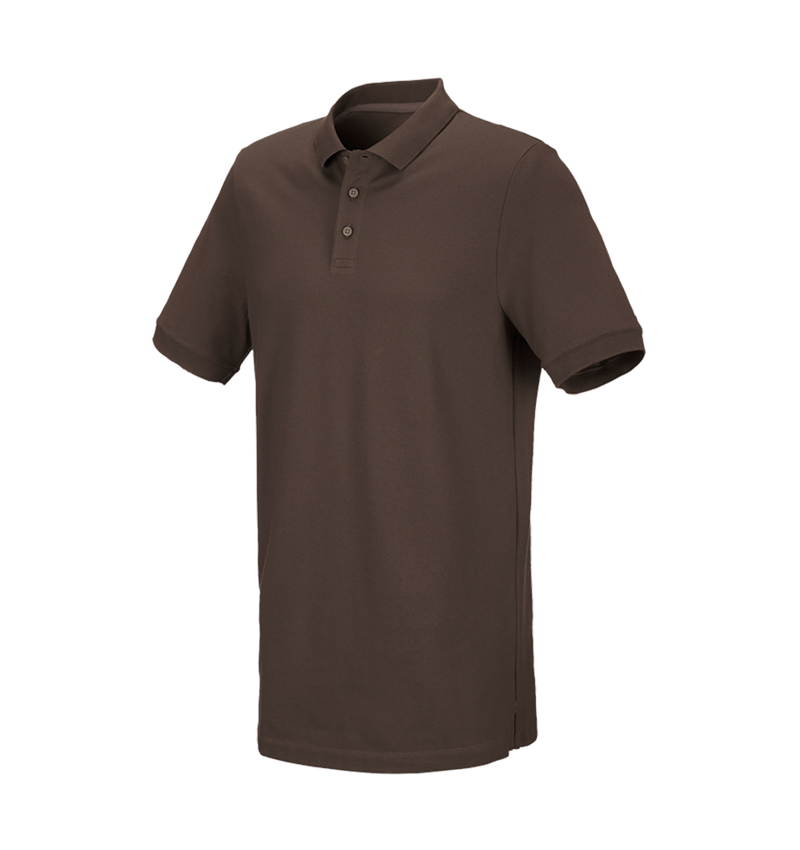 T-Shirts, Pullover & Skjorter: e.s. Piqué-Polo cotton stretch, long fit + kastanje 2
