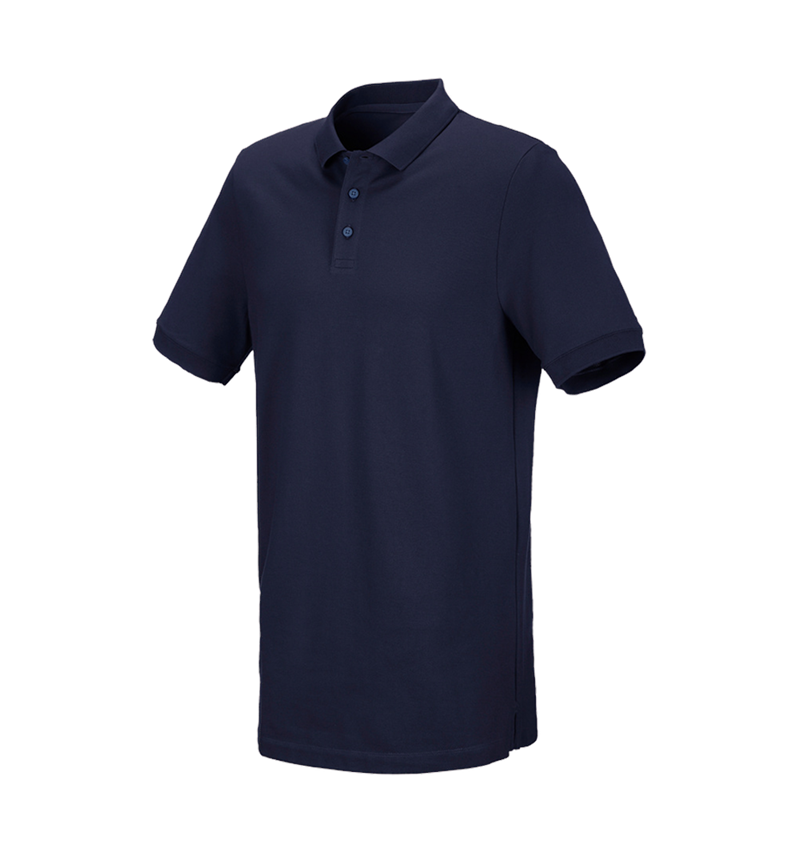 T-Shirts, Pullover & Skjorter: e.s. Piqué-Polo cotton stretch, long fit + mørkeblå 2