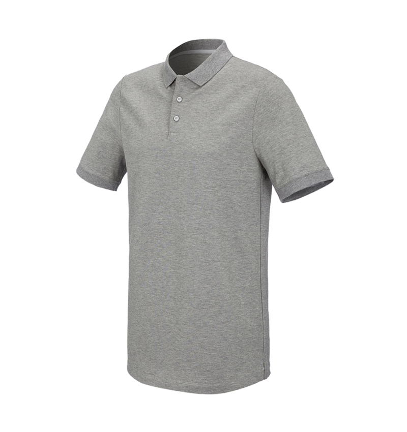 T-Shirts, Pullover & Skjorter: e.s. Piqué-Polo cotton stretch, long fit + gråmeleret 2