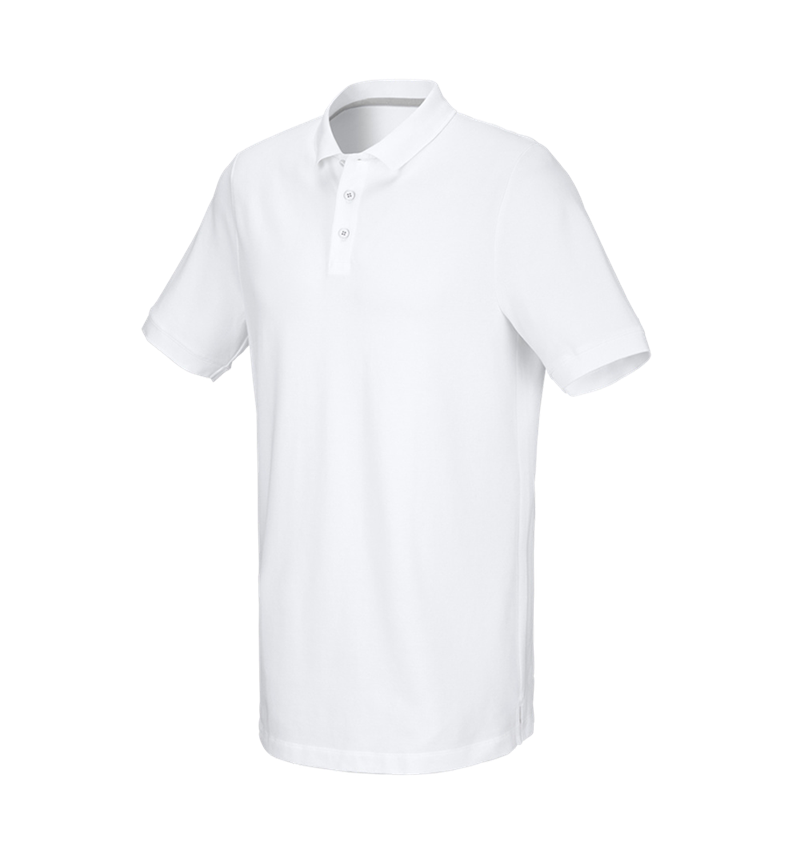 T-Shirts, Pullover & Skjorter: e.s. Piqué-Polo cotton stretch, long fit + hvid 2