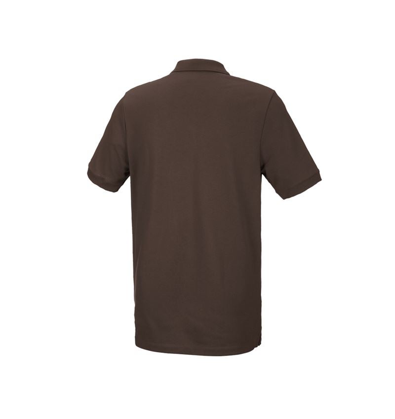 T-Shirts, Pullover & Skjorter: e.s. Piqué-Polo cotton stretch, long fit + kastanje 3