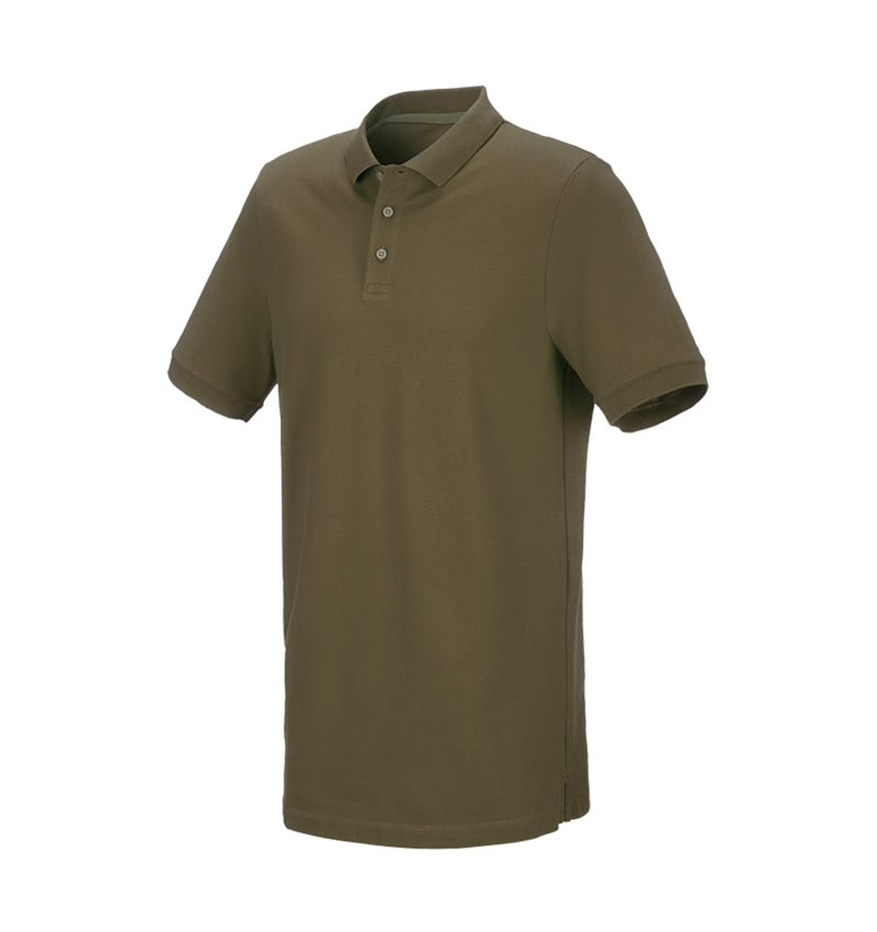 Shirts, Pullover & more: e.s. Piqué-Polo cotton stretch, long fit + mudgreen 2