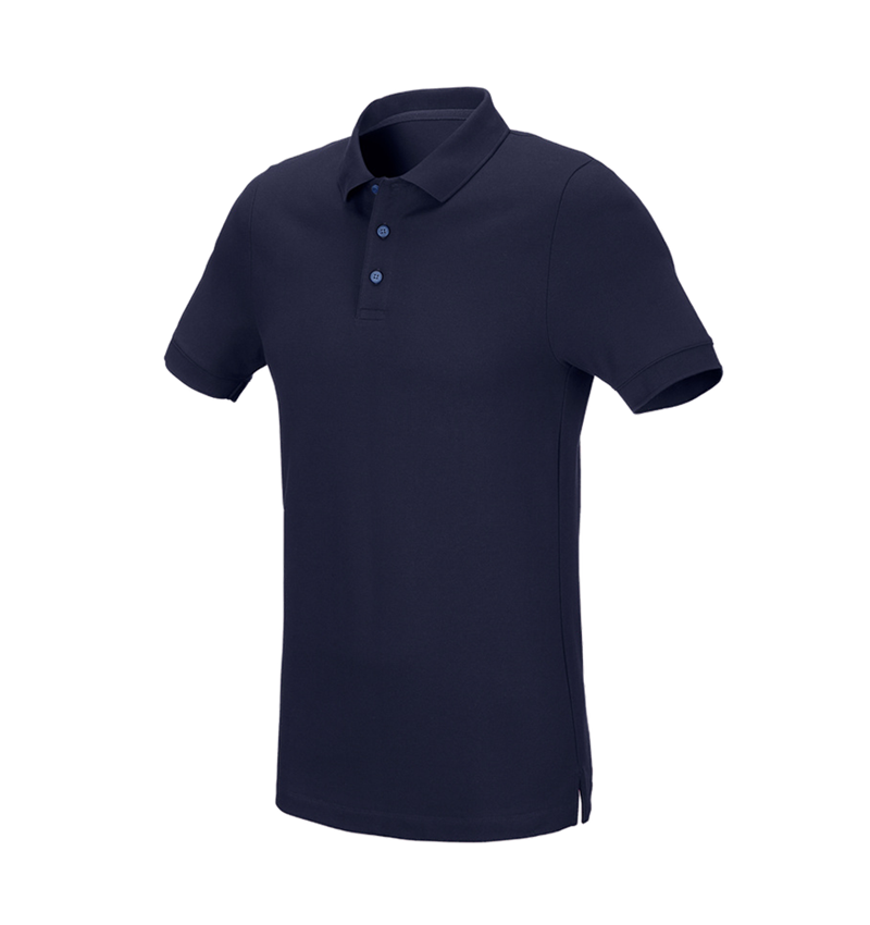 T-Shirts, Pullover & Skjorter: e.s. Pique-Polo cotton stretch, slim fit + mørkeblå 2
