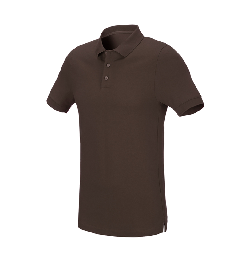T-Shirts, Pullover & Skjorter: e.s. Pique-Polo cotton stretch, slim fit + kastanje 2