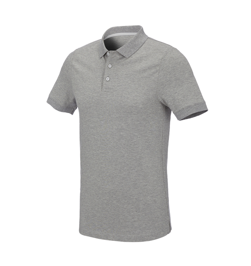 T-Shirts, Pullover & Skjorter: e.s. Pique-Polo cotton stretch, slim fit + gråmeleret 2