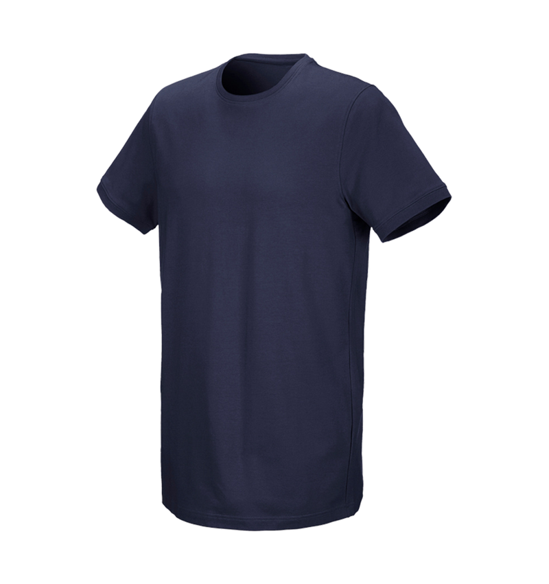 T-Shirts, Pullover & Skjorter: e.s. T-shirt cotton stretch, long fit + mørkeblå 2