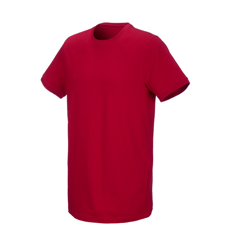 T-Shirts, Pullover & Skjorter: e.s. T-shirt cotton stretch, long fit + ildrød 2