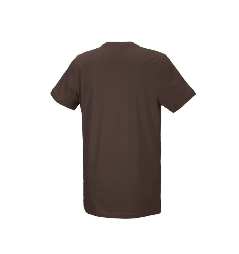 Emner: e.s. T-shirt cotton stretch, long fit + kastanje 3