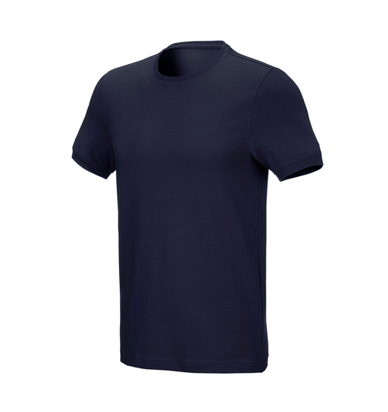 T-Shirts, Pullover & Skjorter: e.s. T-shirt cotton stretch, slim fit + mørkeblå 2