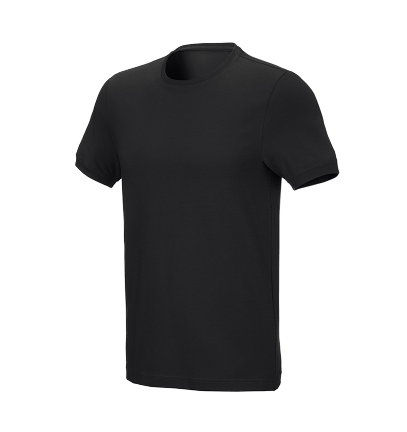 T-Shirts, Pullover & Skjorter: e.s. T-shirt cotton stretch, slim fit + sort 2