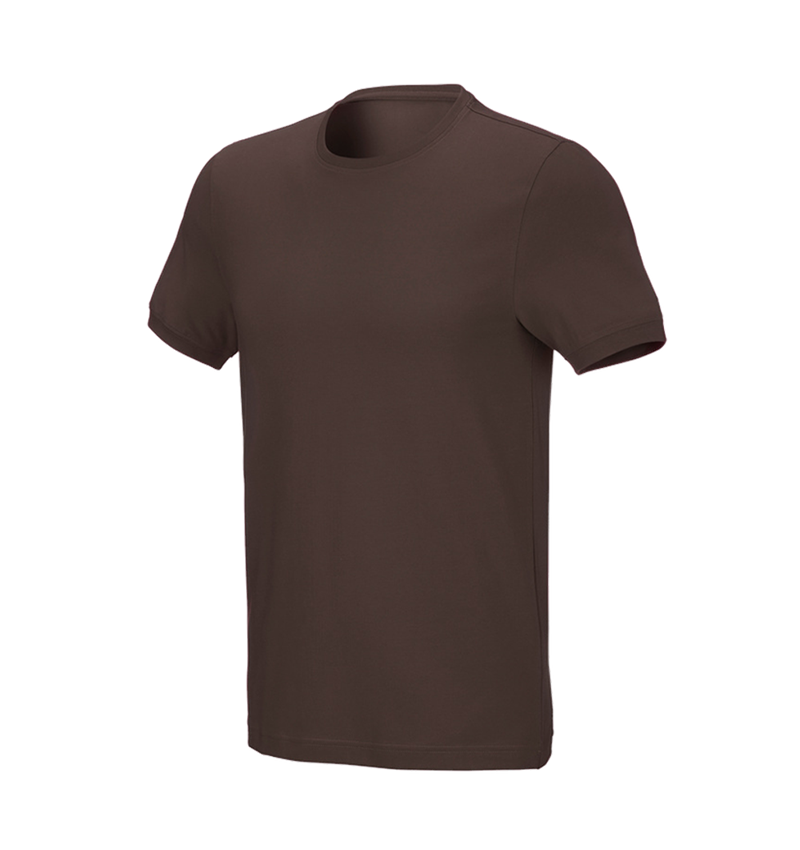 Emner: e.s. T-shirt cotton stretch, slim fit + kastanje 2