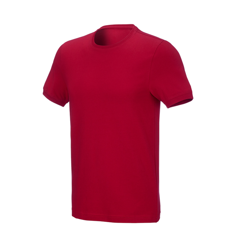 T-Shirts, Pullover & Skjorter: e.s. T-shirt cotton stretch, slim fit + ildrød 2