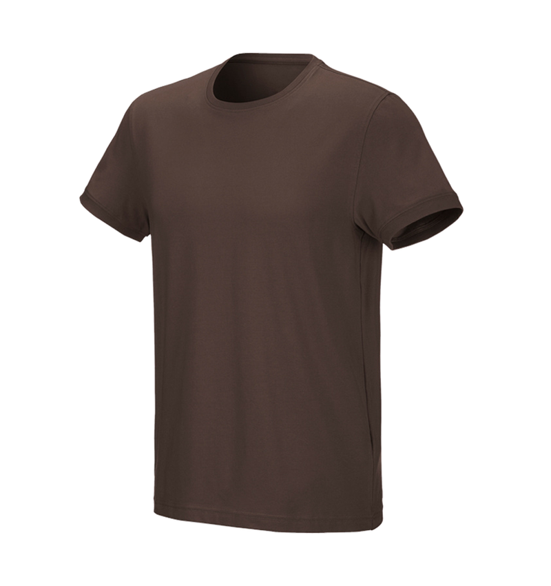 T-Shirts, Pullover & Skjorter: e.s. T-shirt cotton stretch + kastanje 2