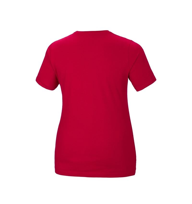 Emner: e.s. T-shirt cotton stretch, damer, plus fit + ildrød 3