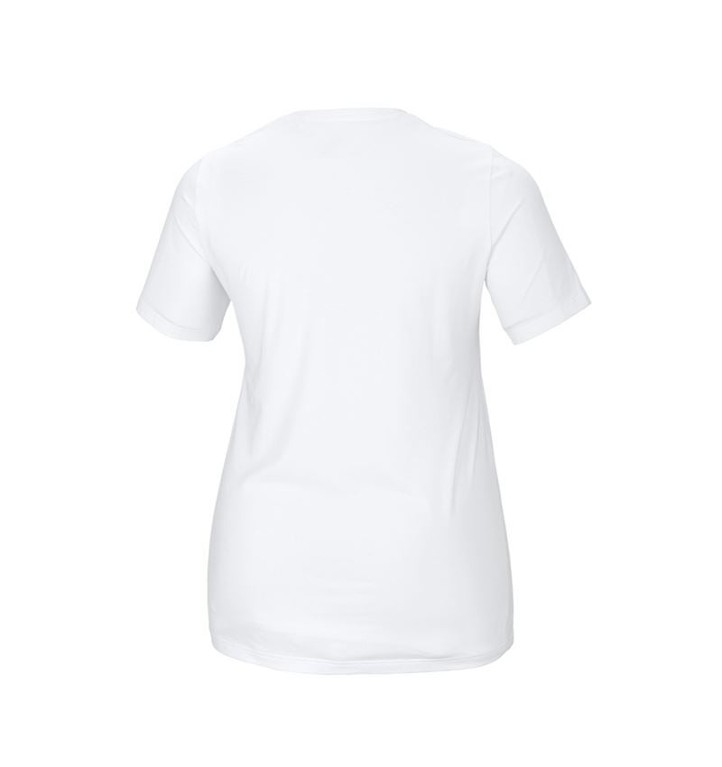 T-Shirts, Pullover & Skjorter: e.s. T-shirt cotton stretch, damer, plus fit + hvid 3