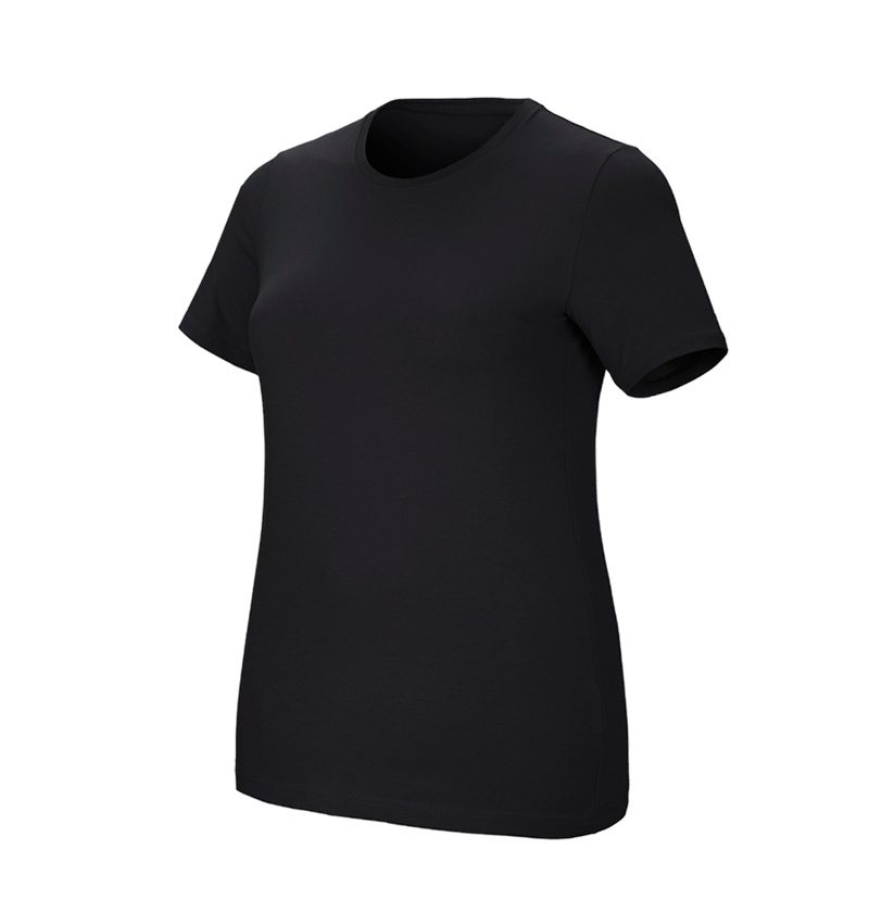 Emner: e.s. T-shirt cotton stretch, damer, plus fit + sort 2