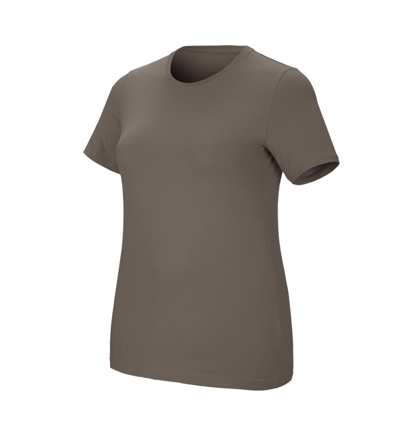 T-Shirts, Pullover & Skjorter: e.s. T-shirt cotton stretch, damer, plus fit + sten 2