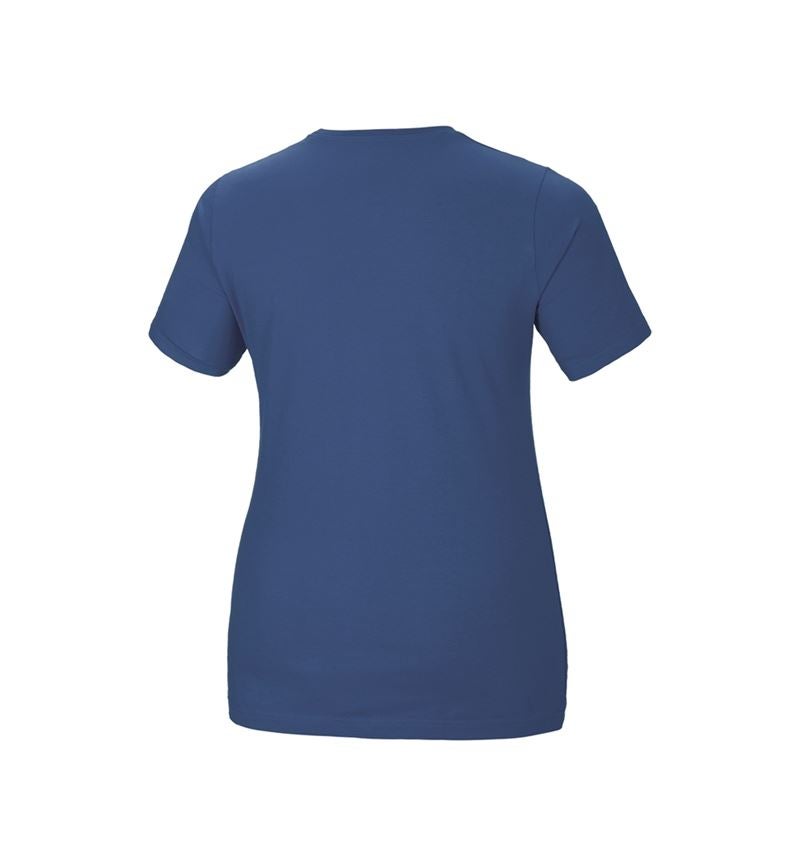 T-Shirts, Pullover & Skjorter: e.s. T-shirt cotton stretch, damer, plus fit + kobolt 3