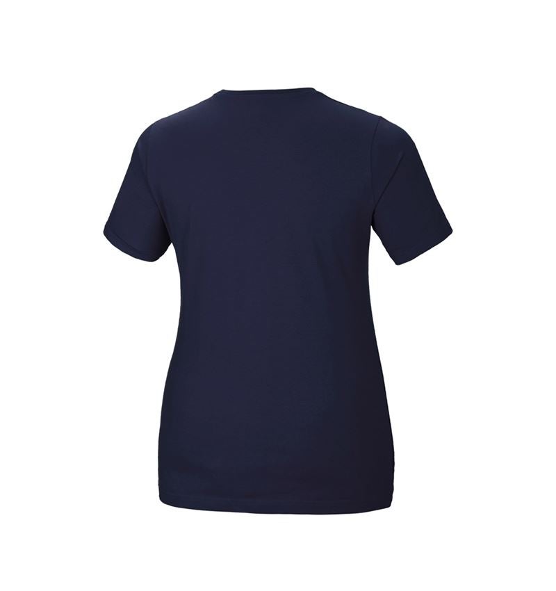 T-Shirts, Pullover & Skjorter: e.s. T-shirt cotton stretch, damer, plus fit + mørkeblå 3