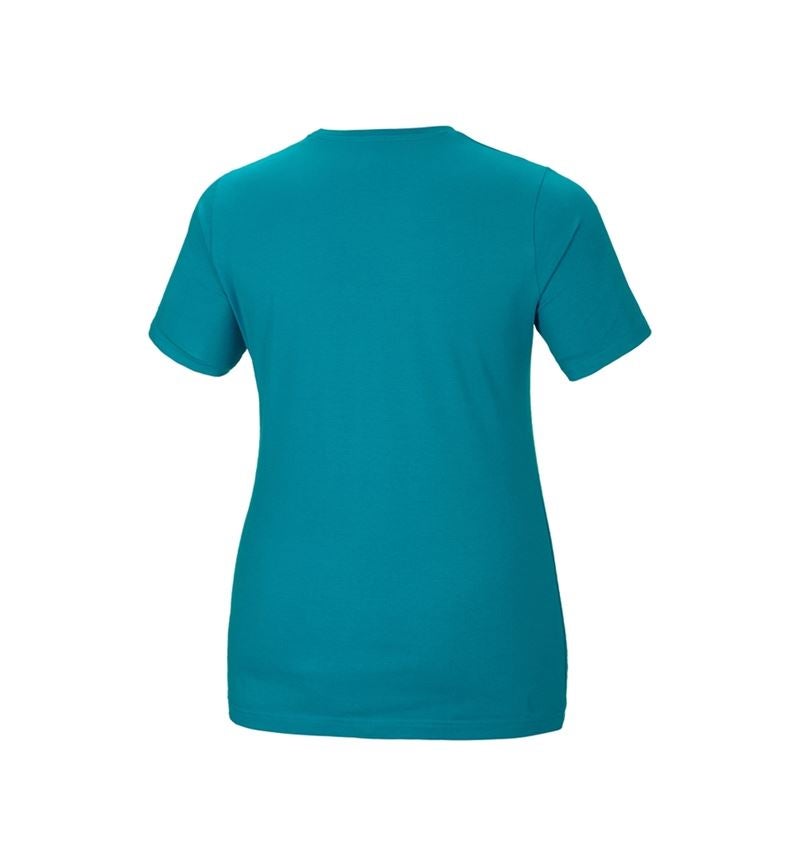Gardening / Forestry / Farming: e.s. T-shirt cotton stretch, ladies', plus fit + ocean 3