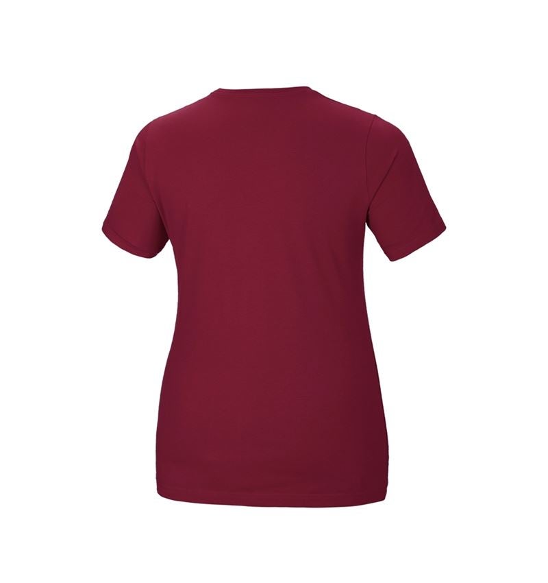 T-Shirts, Pullover & Skjorter: e.s. T-shirt cotton stretch, damer, plus fit + bordeaux 3