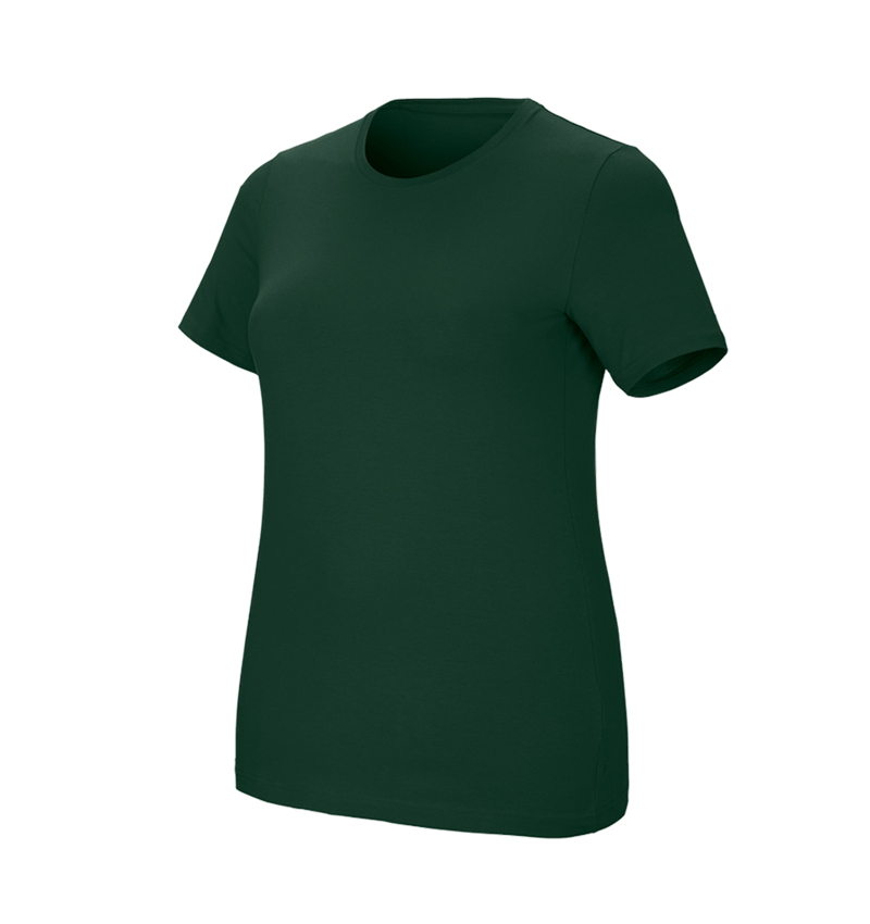 Emner: e.s. T-shirt cotton stretch, damer, plus fit + grøn 2