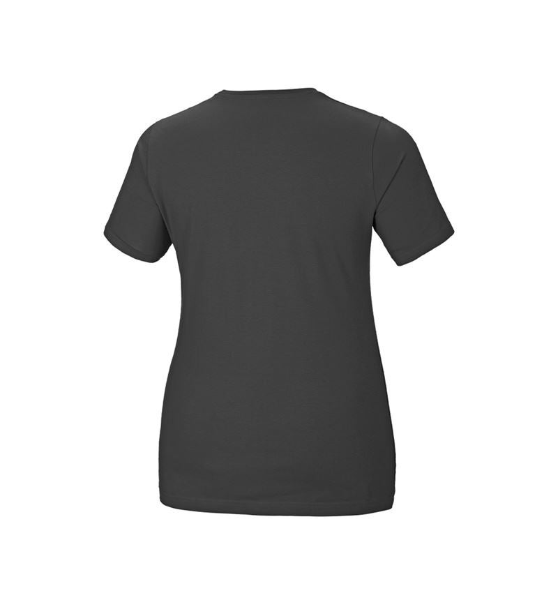 T-Shirts, Pullover & Skjorter: e.s. T-shirt cotton stretch, damer, plus fit + antracit 3