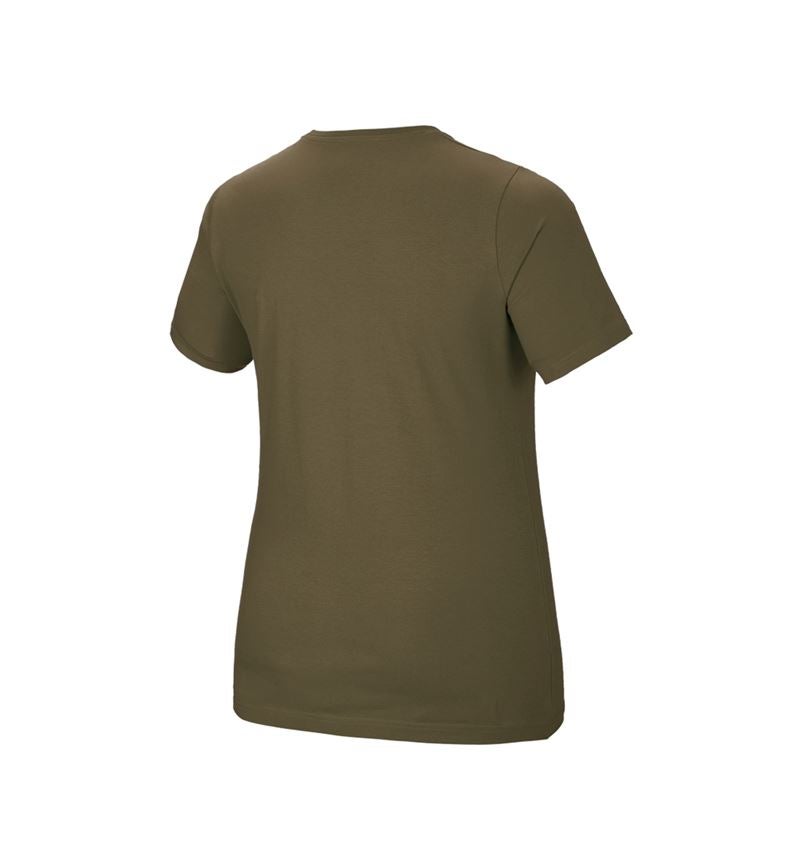 Joiners / Carpenters: e.s. T-shirt cotton stretch, ladies', plus fit + mudgreen 3