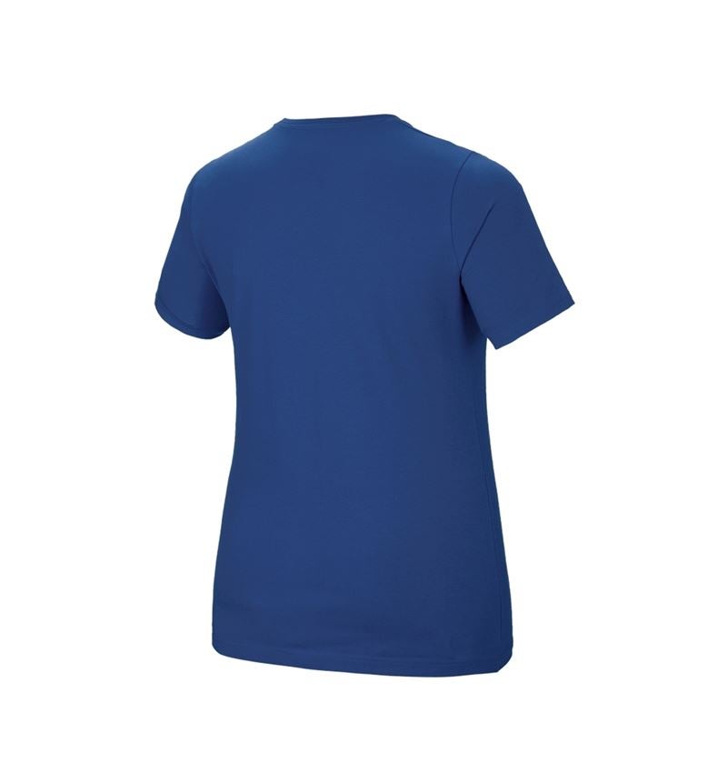 T-Shirts, Pullover & Skjorter: e.s. T-shirt cotton stretch, damer, plus fit + alkaliblå 3