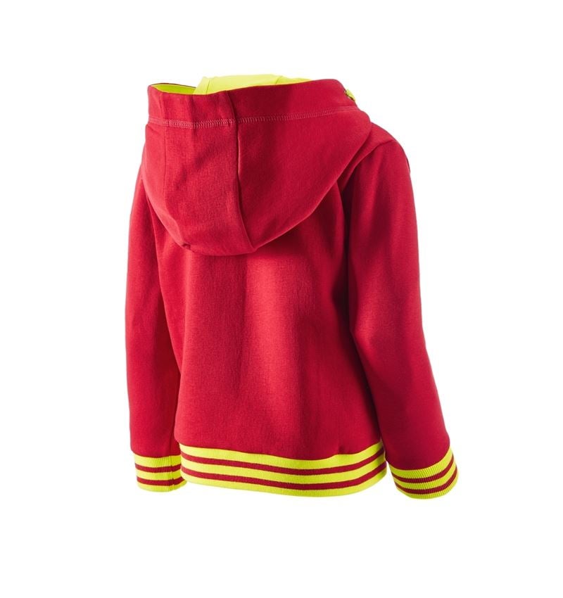 Topics: Hoody sweatjacket e.s.motion 2020, children's + fiery red/high-vis yellow 3