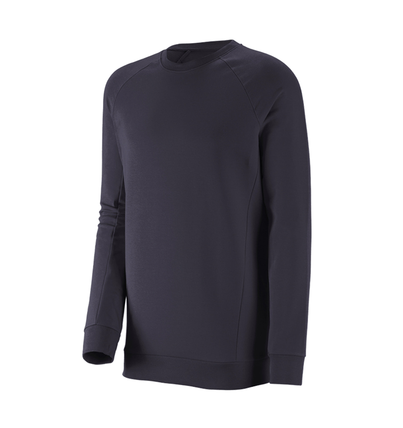 T-Shirts, Pullover & Skjorter: e.s. Sweatshirt cotton stretch, long fit + mørkeblå 2