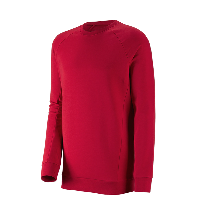 T-Shirts, Pullover & Skjorter: e.s. Sweatshirt cotton stretch, long fit + ildrød 2
