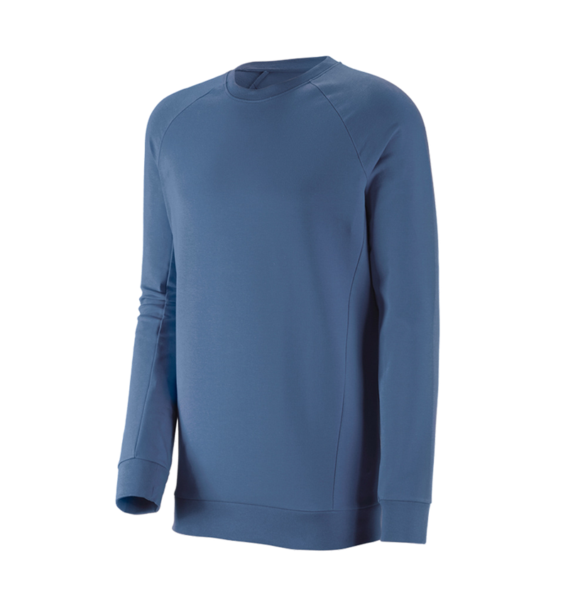 T-Shirts, Pullover & Skjorter: e.s. Sweatshirt cotton stretch, long fit + kobolt 2