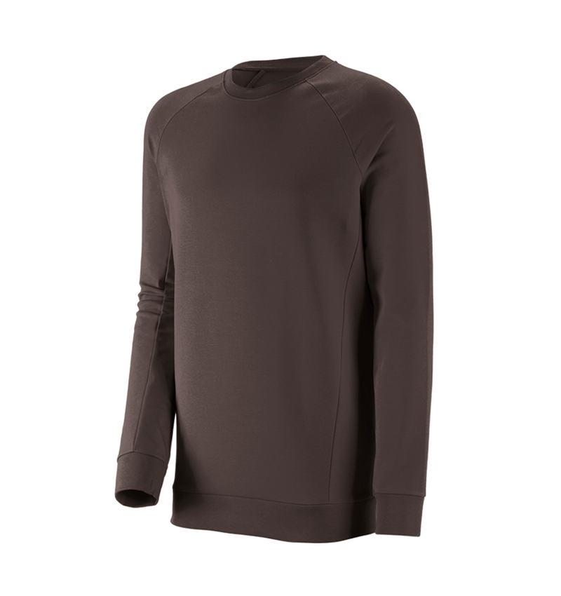 T-Shirts, Pullover & Skjorter: e.s. Sweatshirt cotton stretch, long fit + kastanje 2