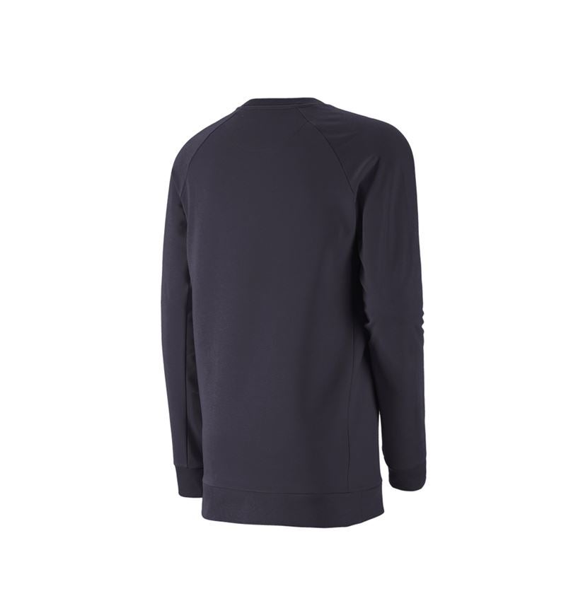 T-Shirts, Pullover & Skjorter: e.s. Sweatshirt cotton stretch, long fit + mørkeblå 3