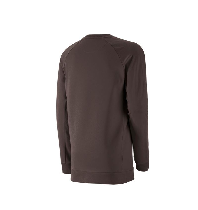 T-Shirts, Pullover & Skjorter: e.s. Sweatshirt cotton stretch, long fit + kastanje 3