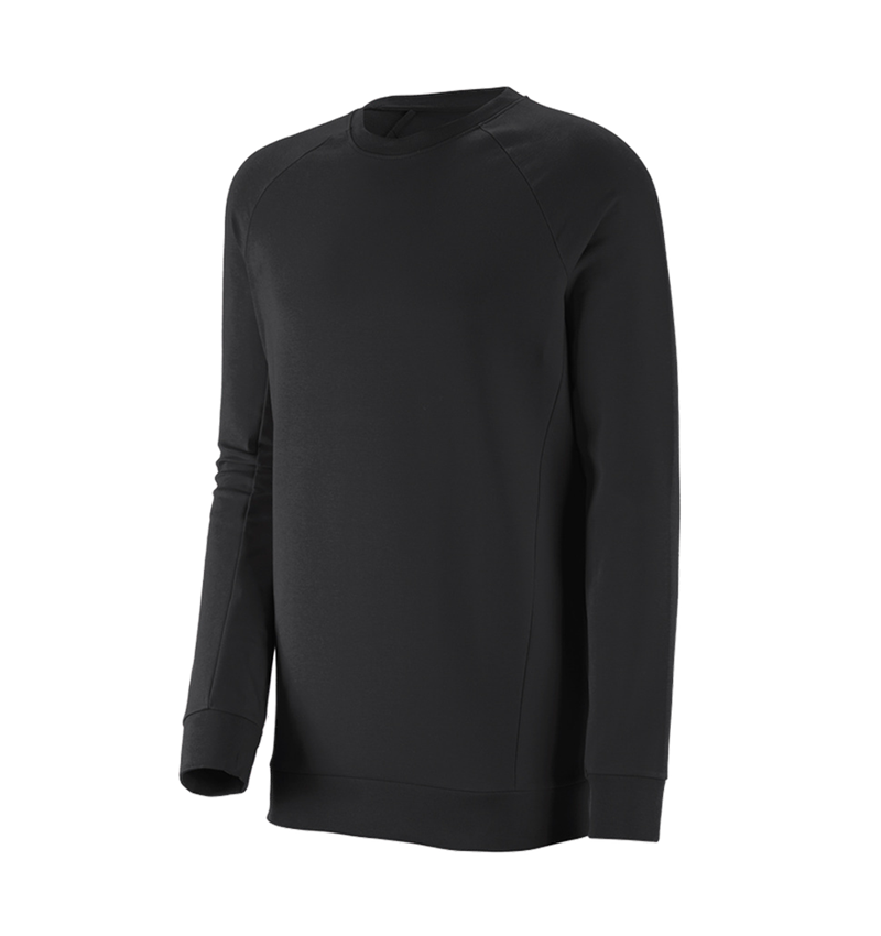 T-Shirts, Pullover & Skjorter: e.s. Sweatshirt cotton stretch, long fit + sort 2
