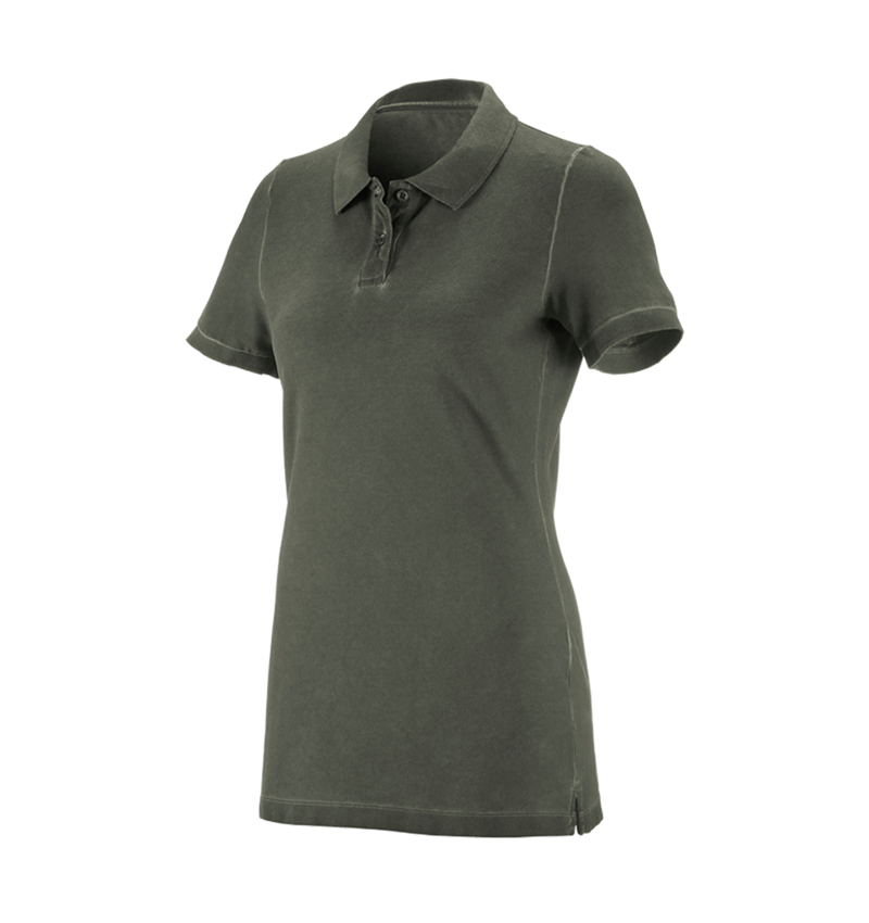 T-Shirts, Pullover & Skjorter: e.s. Polo-Shirt vintage cotton stretch, damer + camouflagegrøn vintage 7
