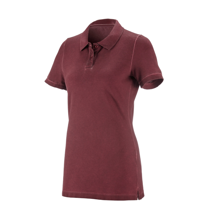 T-Shirts, Pullover & Skjorter: e.s. Polo-Shirt vintage cotton stretch, damer + rubin vintage