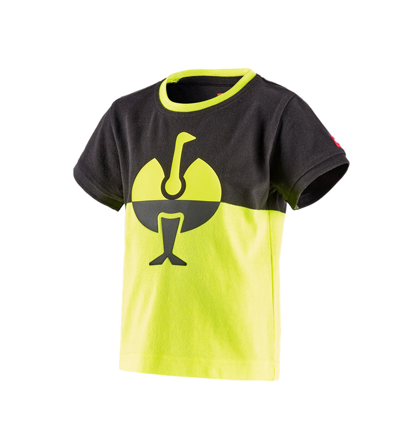 T-Shirts, Pullover & Skjorter: e.s. Pique-Shirt colourblock, børne + sort/advarselsgul 2