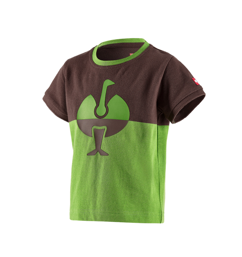 T-Shirts, Pullover & Skjorter: e.s. Pique-Shirt colourblock, børne + kastanje/havgrøn 2