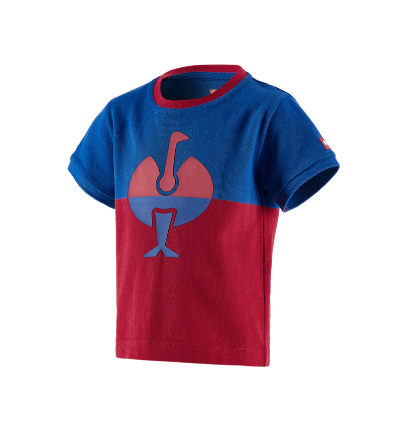 T-Shirts, Pullover & Skjorter: e.s. Pique-Shirt colourblock, børne + kornblå/ildrød 2