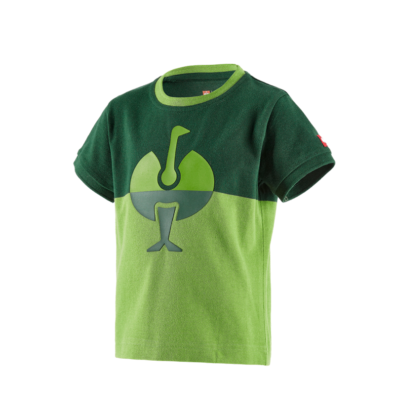 Emner: e.s. Pique-Shirt colourblock, børne + grøn/havgrøn 2