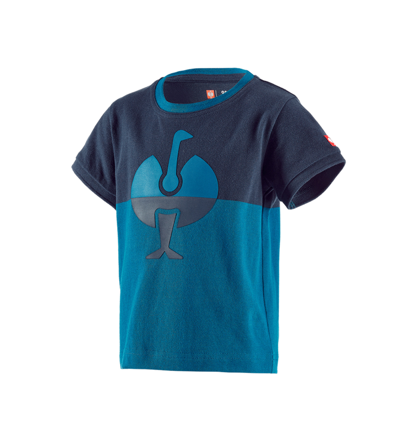 T-Shirts, Pullover & Skjorter: e.s. Pique-Shirt colourblock, børne + mørkeblå/atol 2