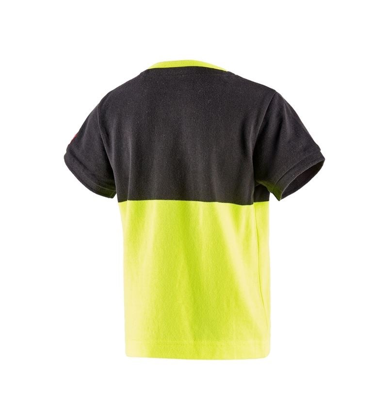 Shirts, Pullover & more: e.s. Pique-Shirt colourblock, children's + black/high-vis yellow 3