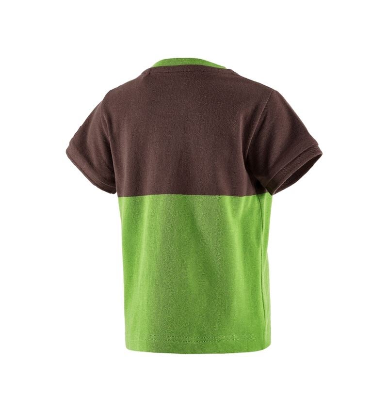 T-Shirts, Pullover & Skjorter: e.s. Pique-Shirt colourblock, børne + kastanje/havgrøn 3