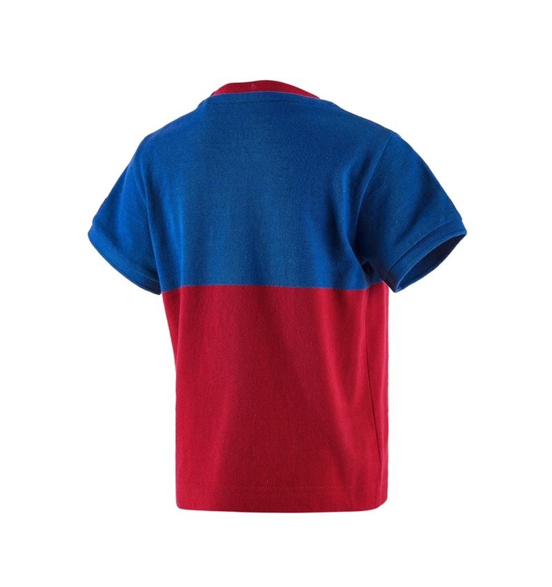 Emner: e.s. Pique-Shirt colourblock, børne + kornblå/ildrød 3