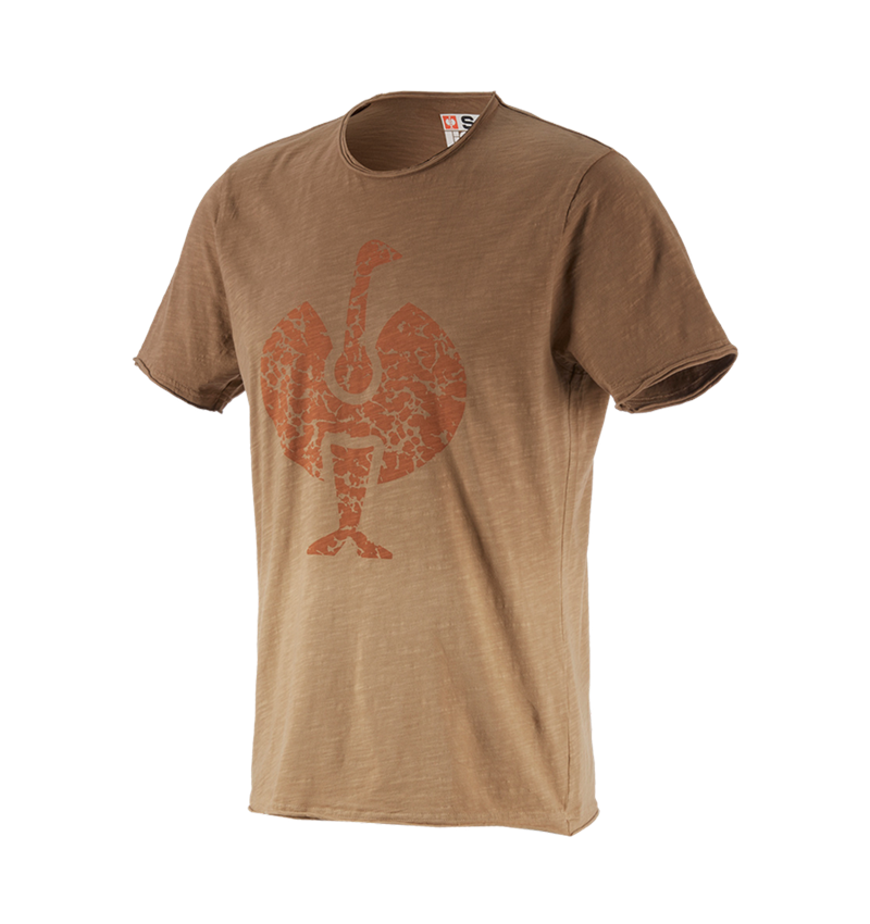 T-Shirts, Pullover & Skjorter: e.s. T-Shirt workwear ostrich + lysebrun vintage 1