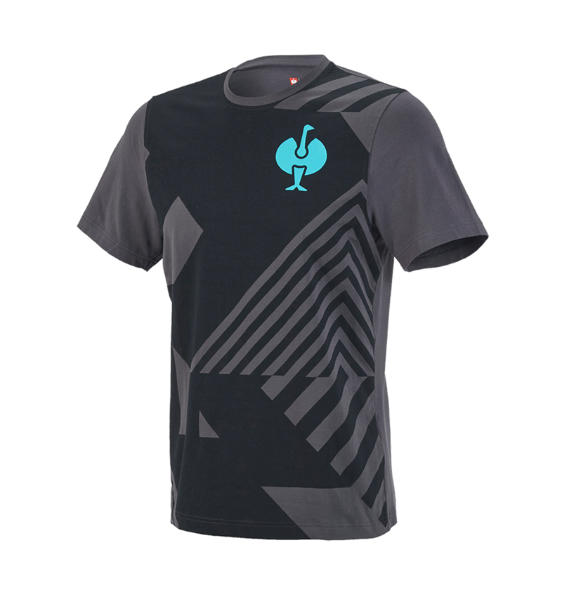 Topics: T-Shirt e.s.trail graphic + black/anthracite/lapisturquoise 2